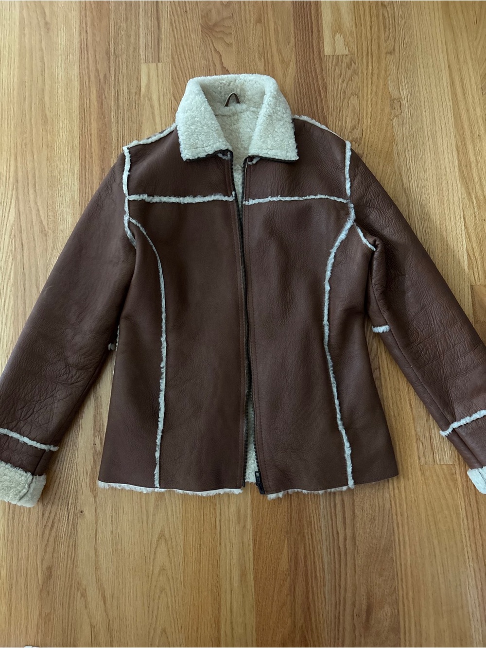 Women's Genuine Lambsfur Shearling Zip-Front Coat